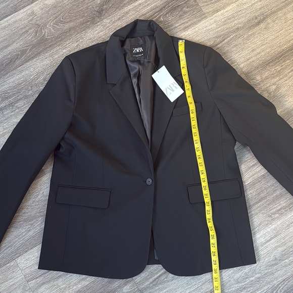 Zara Women’s Black Business casual Blazer Office Jacket XXL V neck Classic - Picture 7 of 10